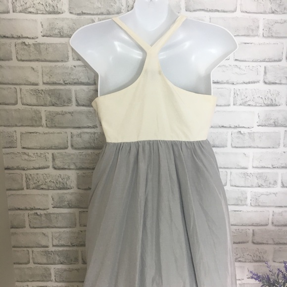 Cream and Gray Silk Dress - Picture 4 of 5